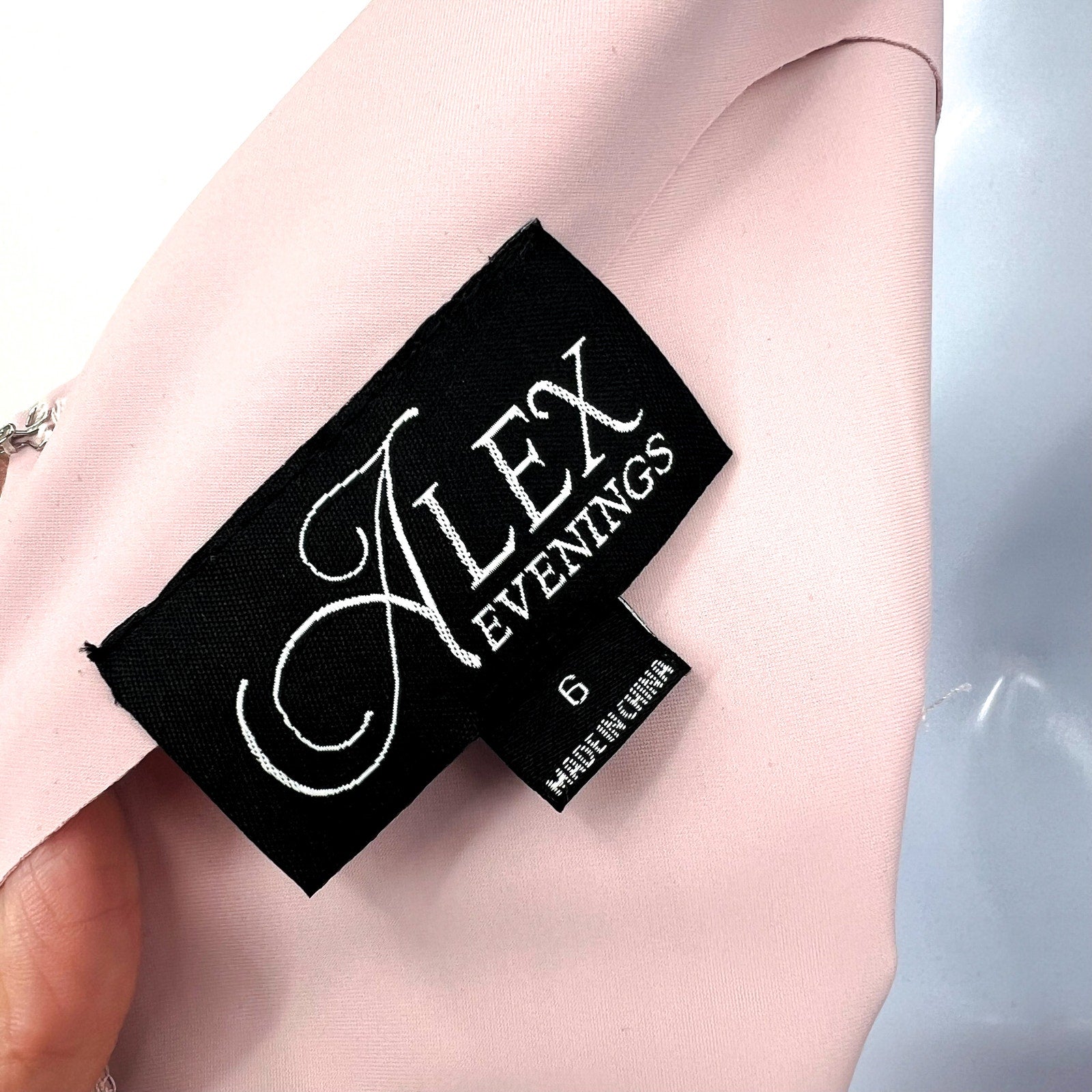 ALEX EVENINGS Womens Cocktail Dress Size 6 Blush Pink Embellished Sleeveless NWT