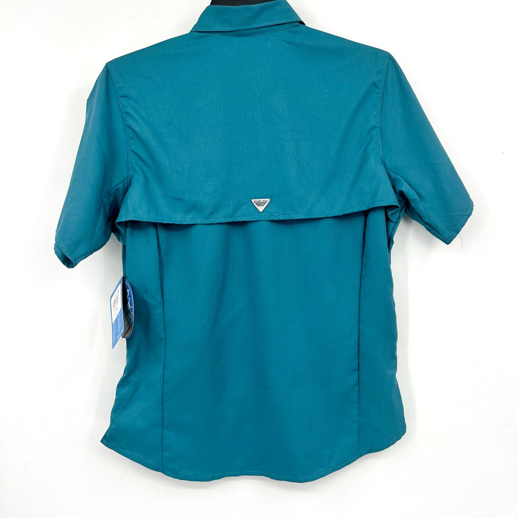 COLUMBIA Women's PFG Tamiami II Short Sleeve Shirt Small Blue Ocean Teal NWT