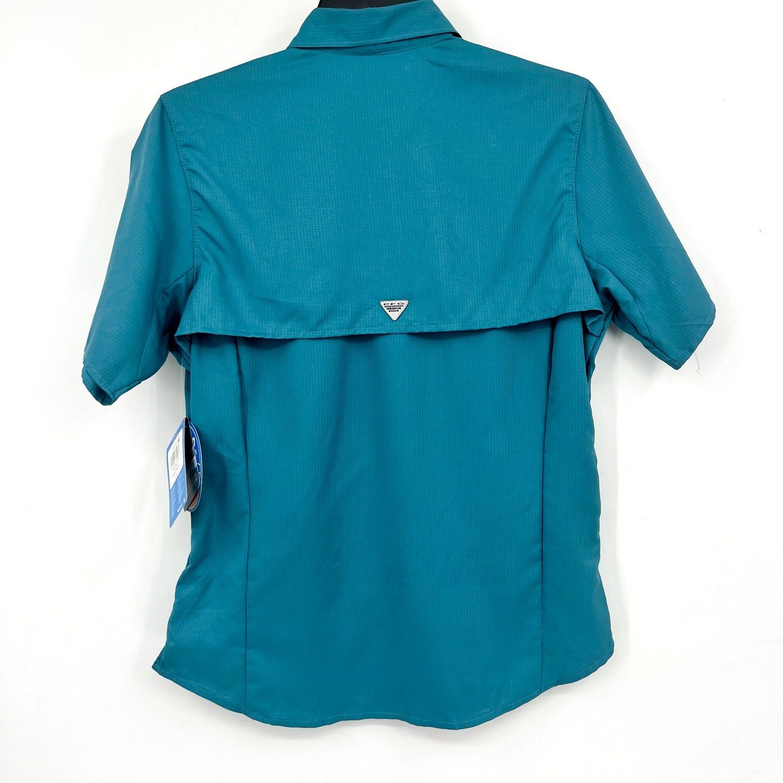COLUMBIA Women's PFG Tamiami II Short Sleeve Shirt Small Blue Ocean Teal NWT