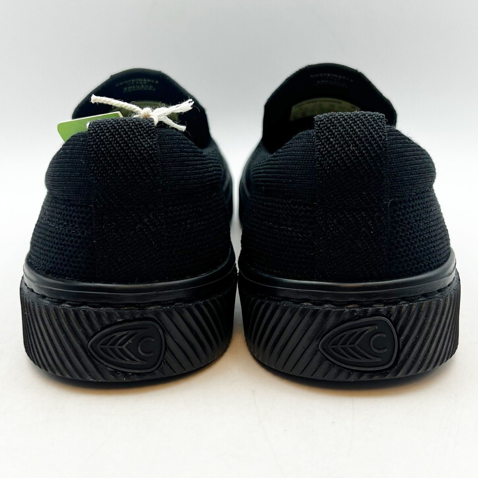 Cariuma IBI Slip On Sneakers Womens 8.5 Mens 7 All Black Knit Bamboo NWOB