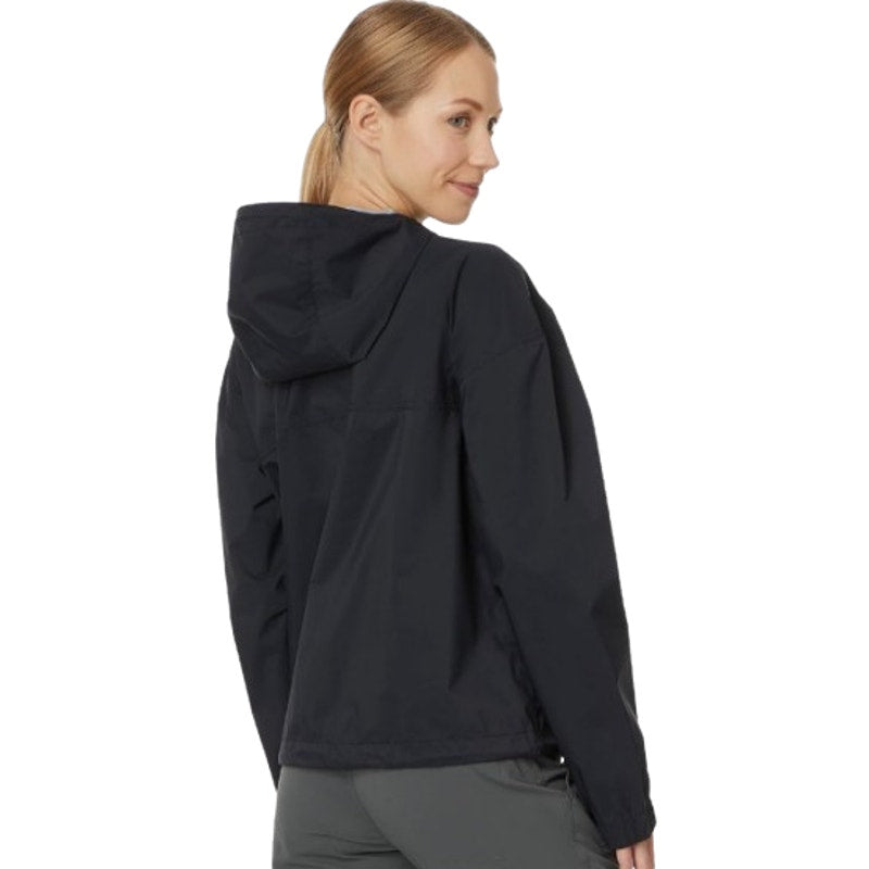 L.L. BEAN Women's Wharf Street Rain Jacket Large Reg Midnight Black Hooded NWT