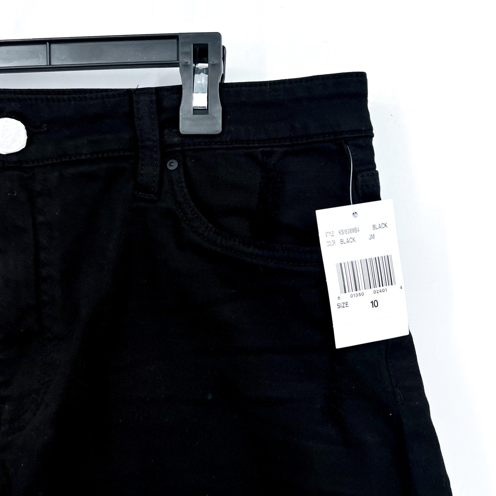 KUT FROM THE KLOTH Womens Jane Long Short Size 10 Black Frayed Hem High Rise NWT