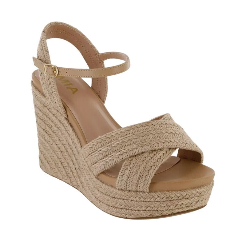 MIA Womens Alouette Wedge Sandal US 11 EU 42 Tan Natural Jute NWOB