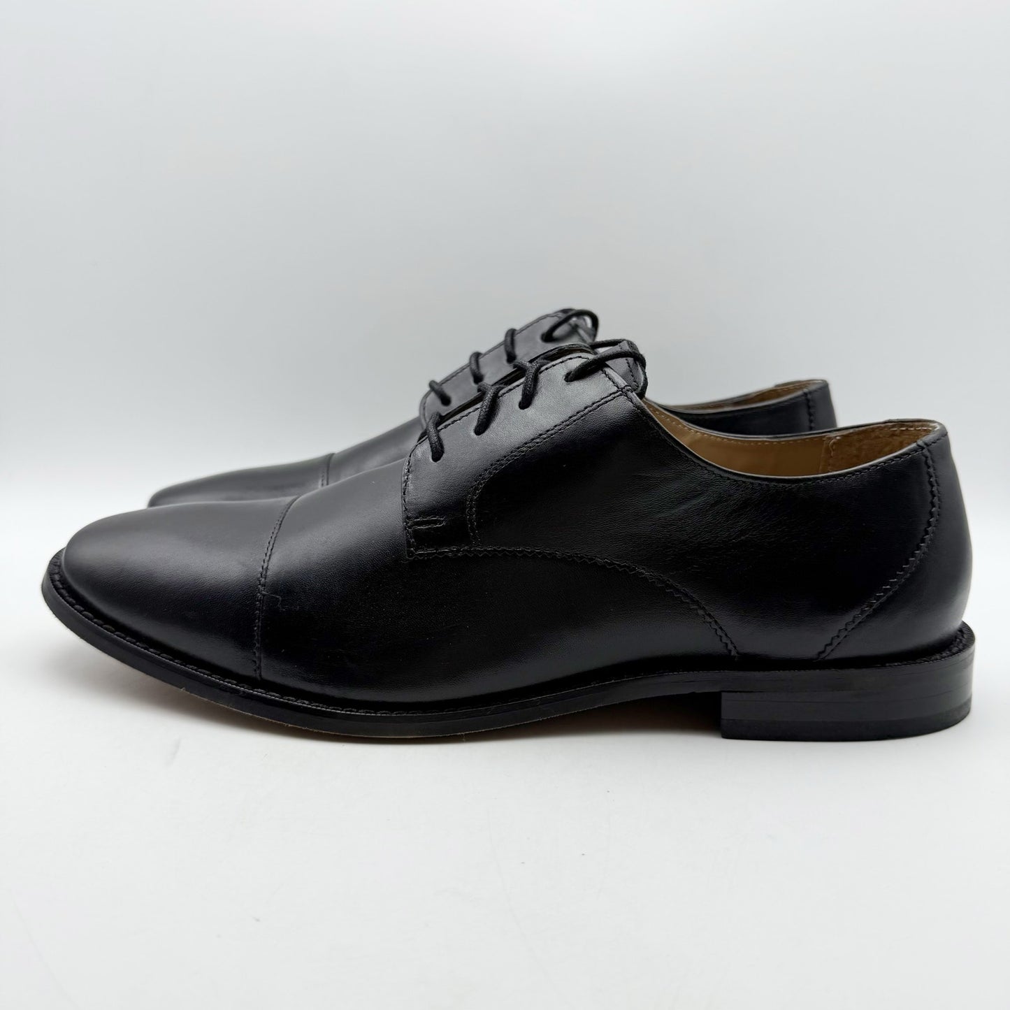Florsheim Mens Montinaro Cap Toe Oxford Shoes US 9 M Black Leather NIB