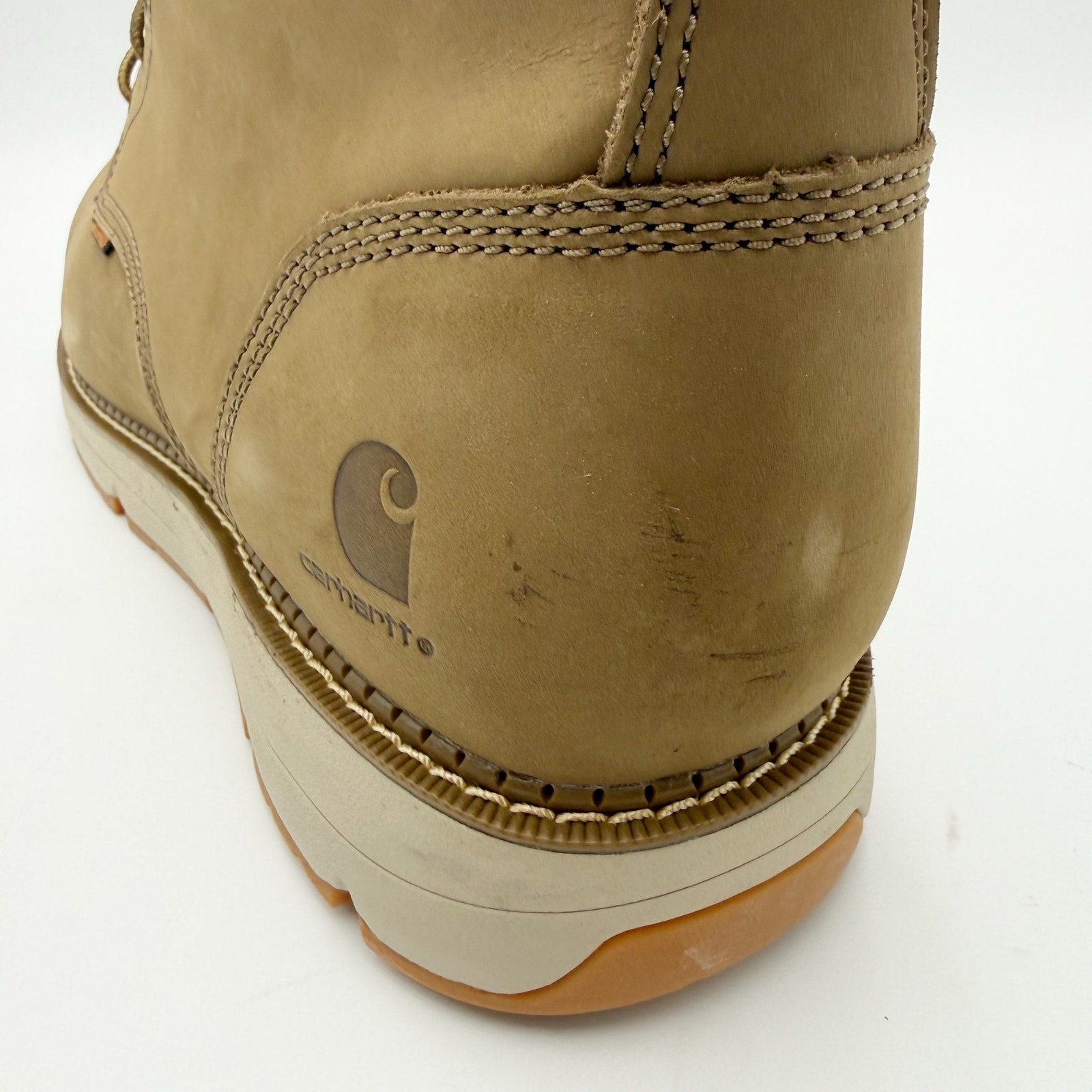 Carhartt Mens Millbrook Wedge Boots US 14 M Khaki Tan Leather Waterproof NIB