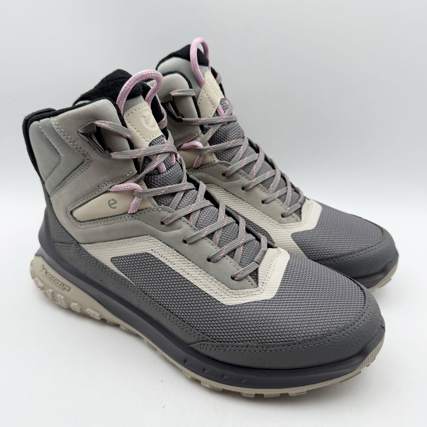ECCO Womens Ultra Terrain Mid Warm Hiking Boot EU 37 US 6-6.5 Grey Nubuck WP NIB