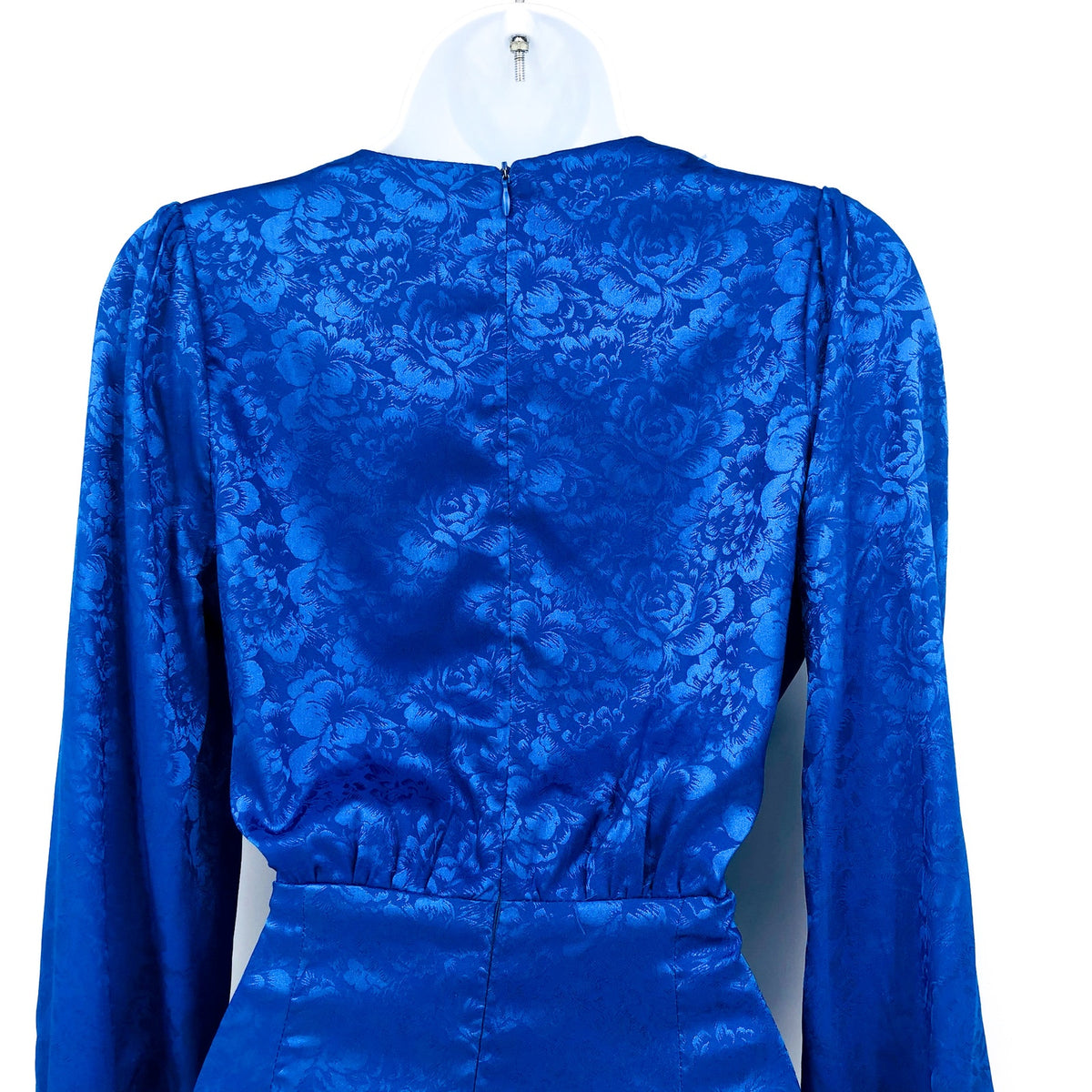 ADELYN RAE Women's Lindsey Wrap Jacquard Mini Dress XS Cobalt Blue NWT