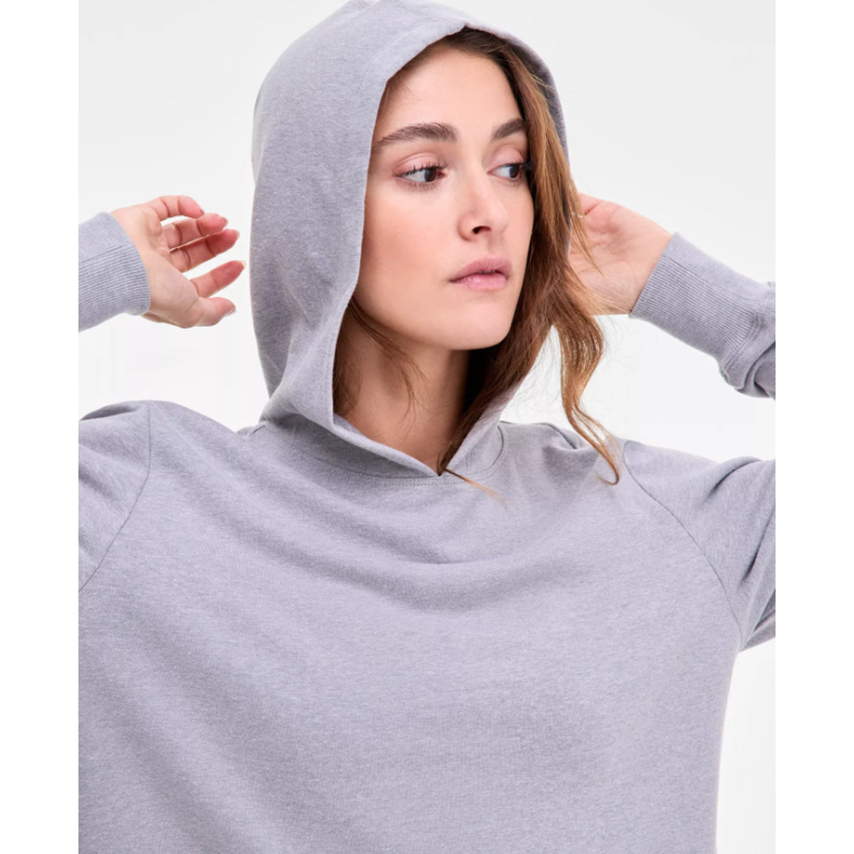 IDEOLOGY Women's Fleece Hoodie Small Grey Zinc Heather Sweatshirt NWT