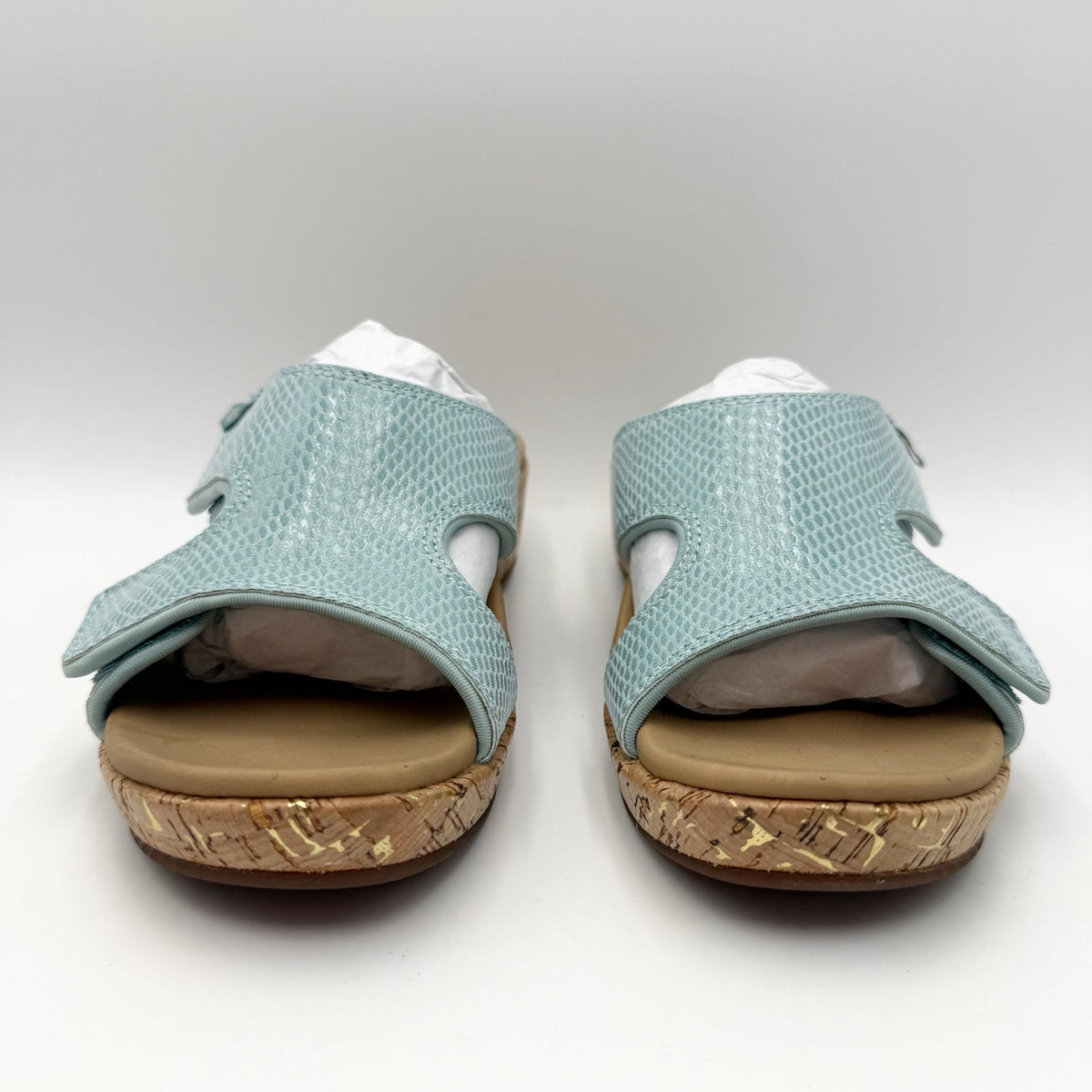 Spenco Womens Camille Wedge Sandals Size 7 B Blue NIB