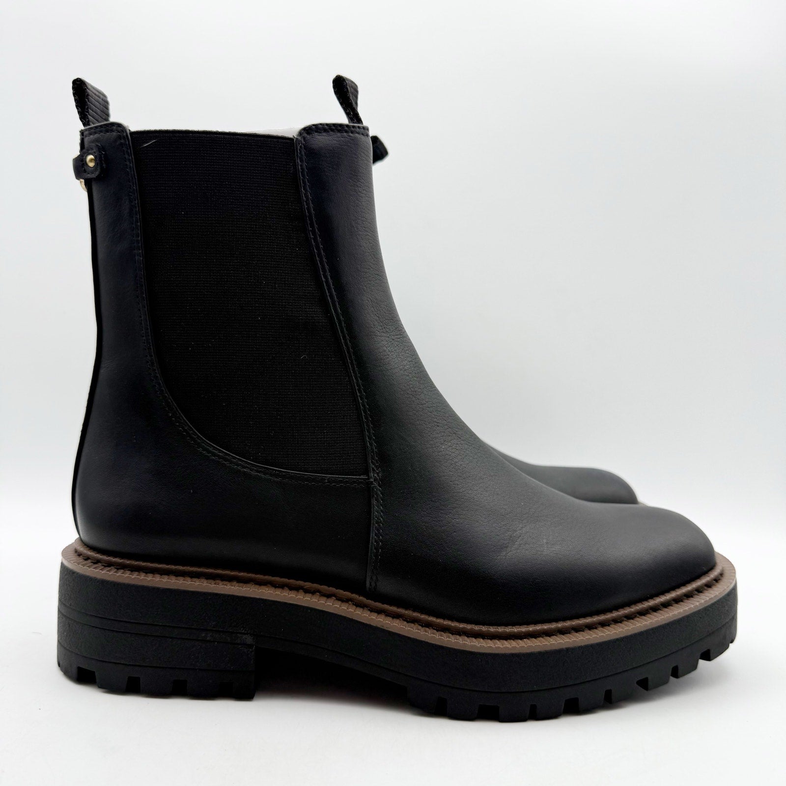 Sam Edelman Women Laguna Ankle Chelsea Boot US 7.5 Black Leather Waterproof NWOB