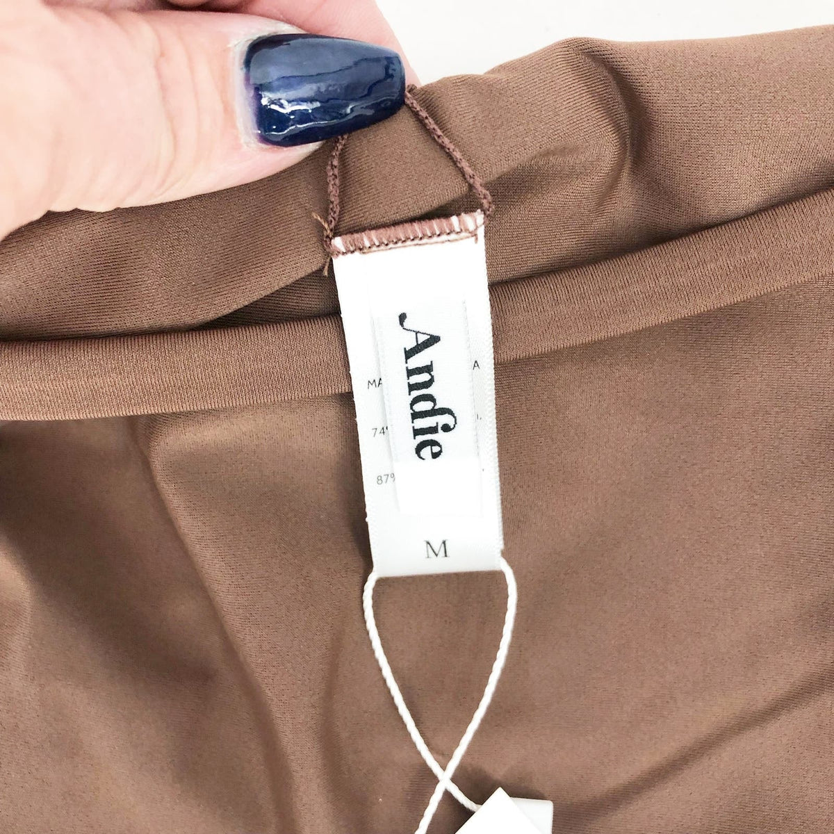 ANDIE SWIM Riviera High Waisted Bikini Bottom Medium Espresso Brown Belted NWT