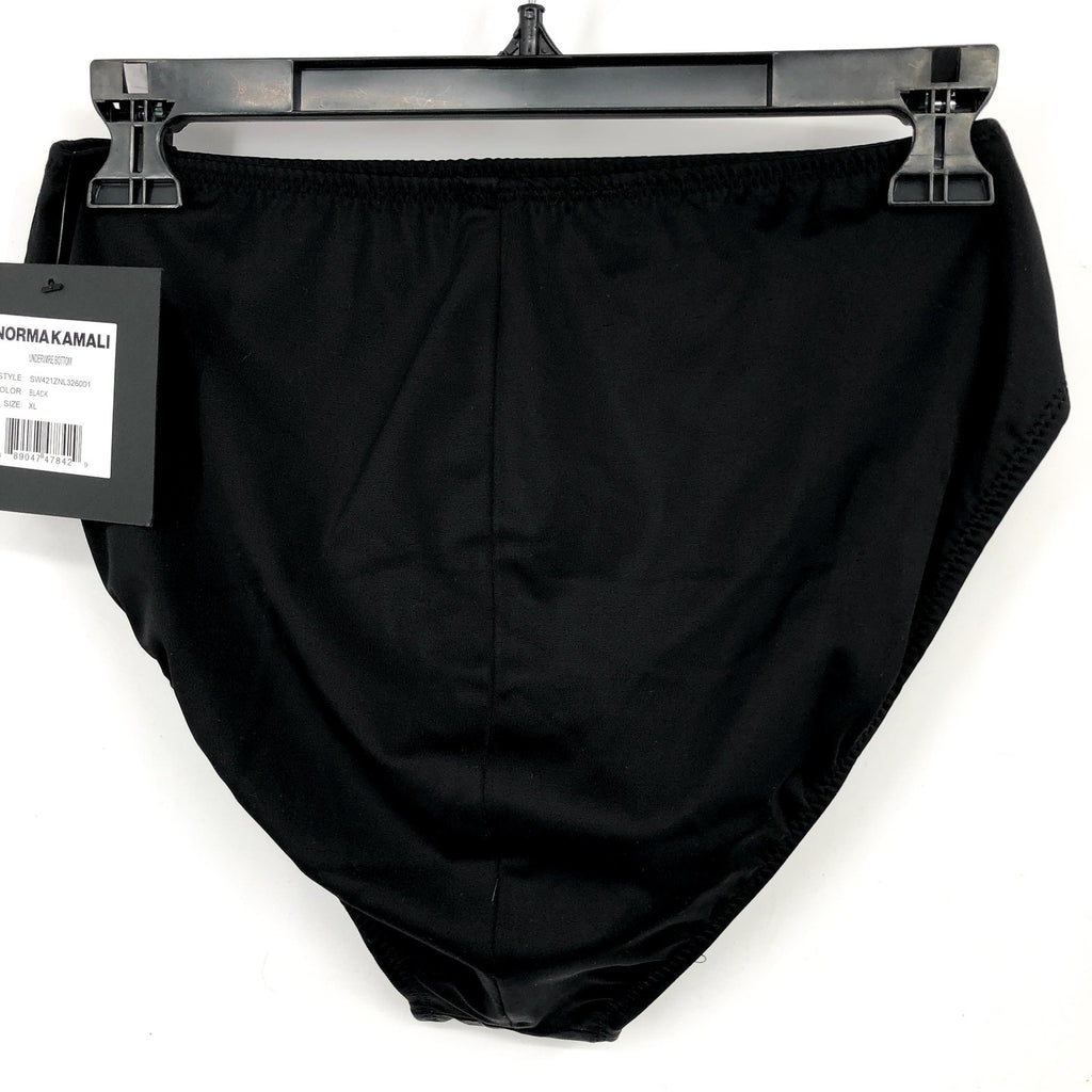 NORMA KAMALI Women's Underwire Bikini Bottom XL Black High Waist NWT