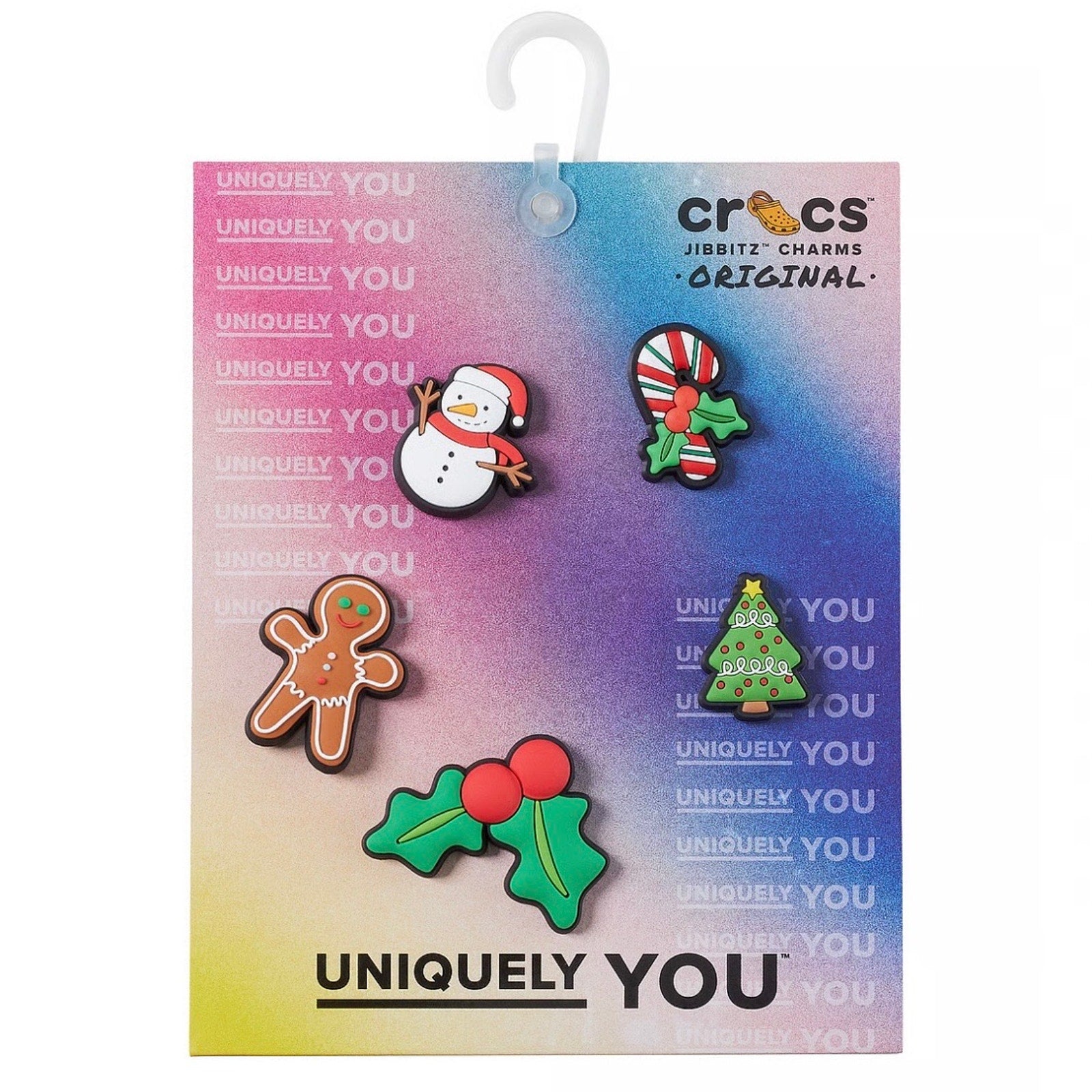 CROCS Jibbitz Shoe Charms 5-Pack Christmas Charms Snowman Tree Candy Cane NWT