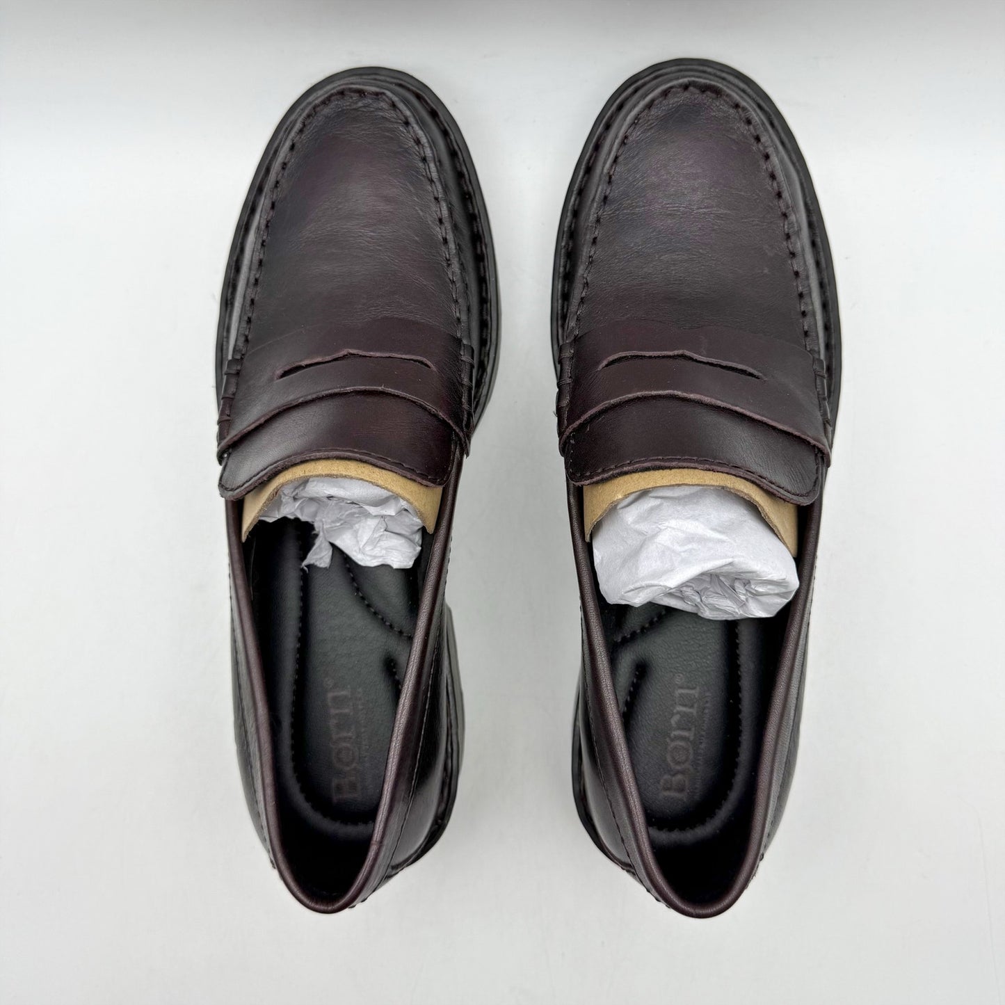 Born Womens Carrera Loafers US 7 M EU 37.5 Burgundy Leather Slip On NIB