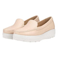 Naturalizer Womens Luanna Platform Loafers Size 6 M Beige Leather Slip On NIB