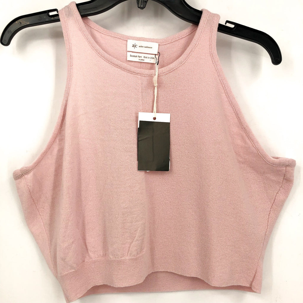 ACTIVE CASHMERE Women's Cashmere Tank Top XL Pale Pink Racerback NWT
