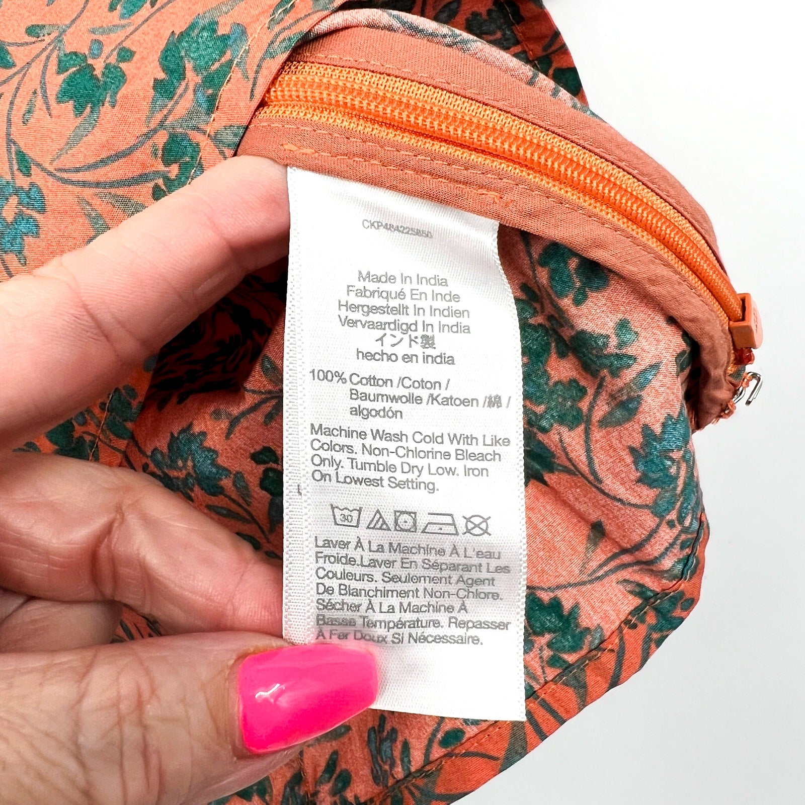 MADEWELL Womens Amari Twist Top Size 00 Orange Floral Short Sleeve NP029 NWT