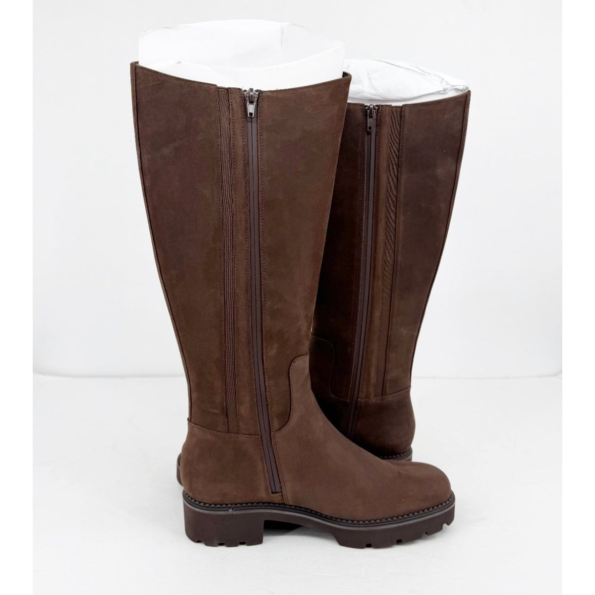 VIONIC Womens Fallbrook Knee High Boots Size 8.5M Wide Calf Brown Leather NIB