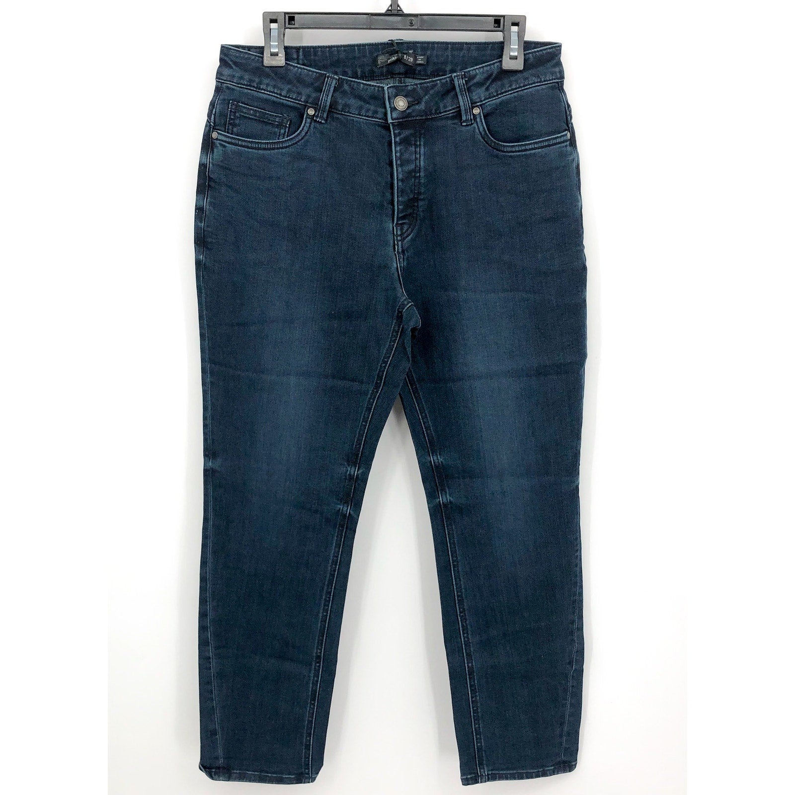 PRANA Women's Buxton Jeans Size 8 29x27 Deep Blue Stretch Mid-Rise Boyfriend NWT