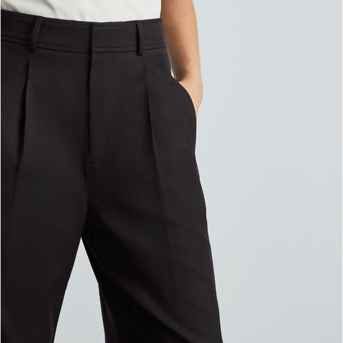 Everlane Womens The Way-High Drape Pants Size 14 30" Inseam Pleated Black NWT