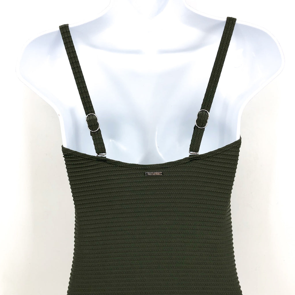 SEA LEVEL SWIM Spinnaker UBar Bandeau One Piece Swimsuit Size 6 Khaki Green NWOT