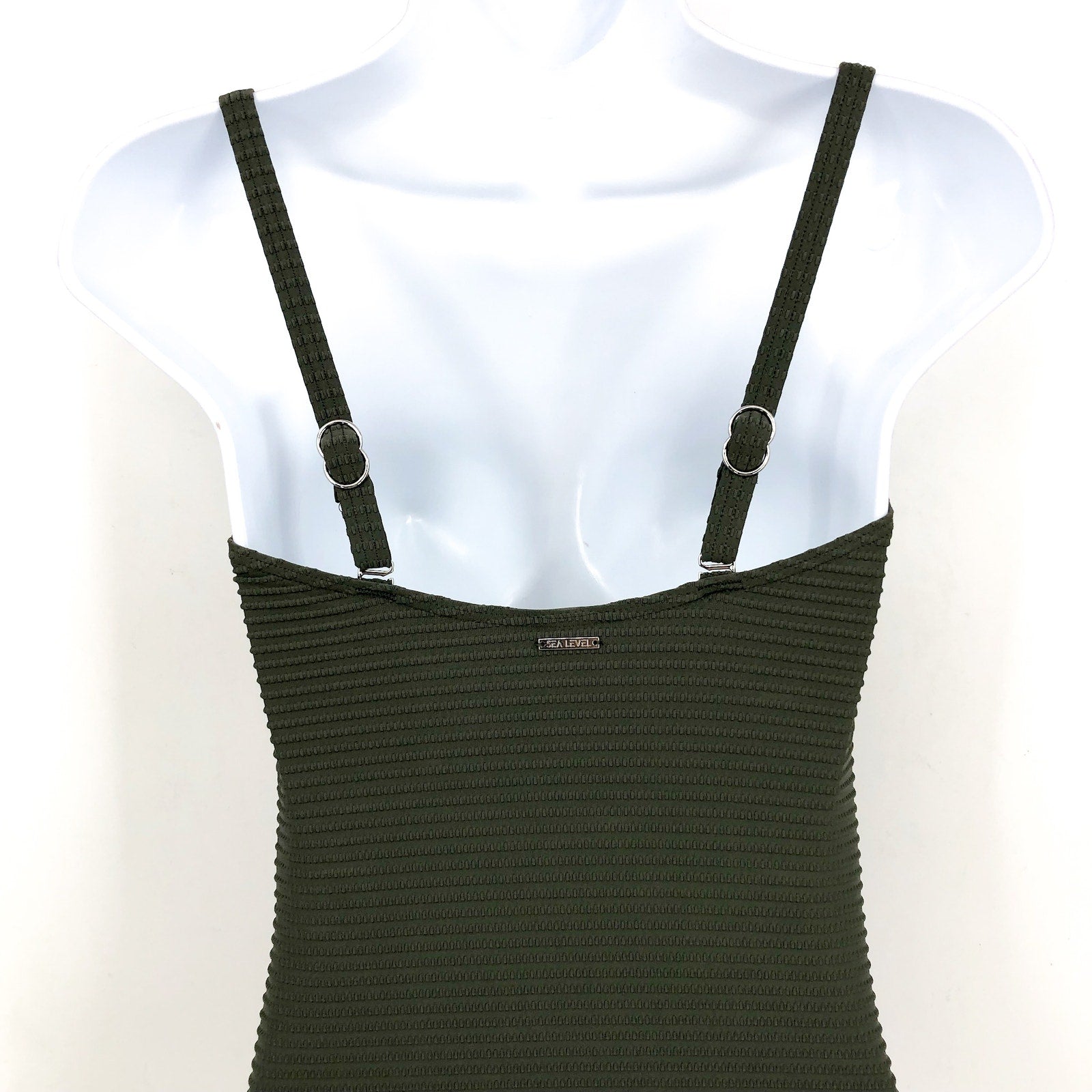 SEA LEVEL SWIM Spinnaker UBar Bandeau One Piece Swimsuit Size 6 Khaki Green NWOT