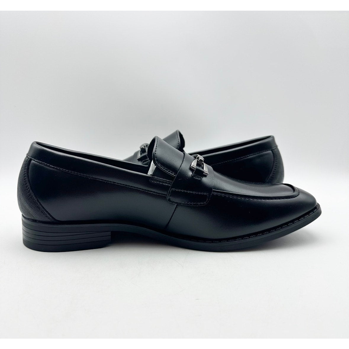 Stacy Adams Boys Kaylor Moc Toe Bit Loafers Size 7 M Black Slip On NWOB