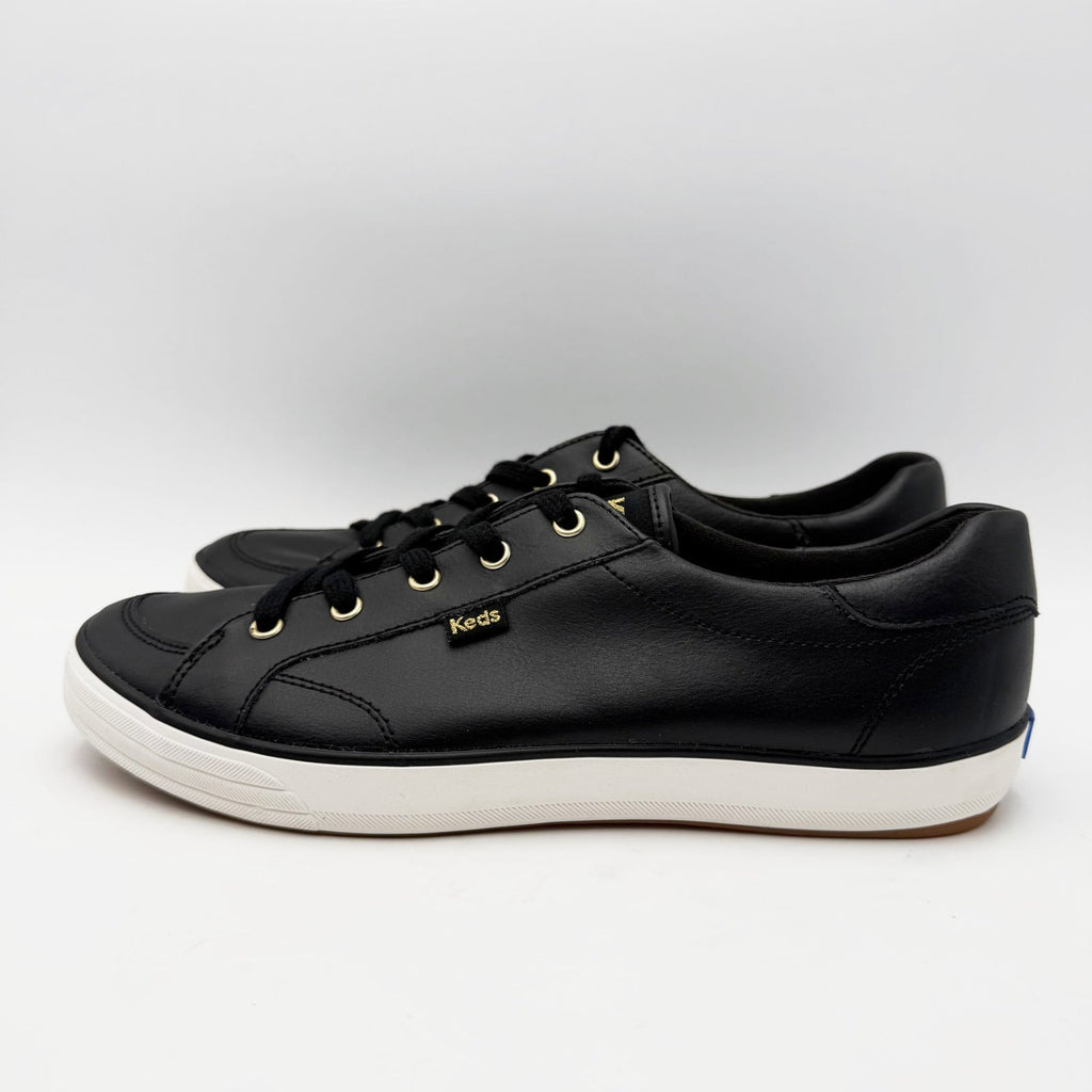 Keds Womens Center III Casual Sneakers Size 9 EU 40 Black Leather NWOB