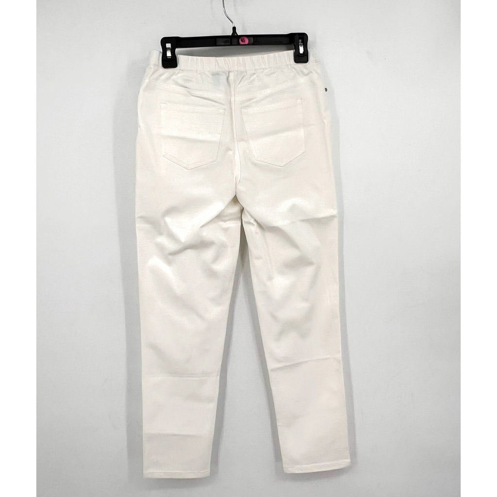 H BY HALSTON Womens Ultra Knit Pull-On Ankle Pants Size 2 White Slim Leg NWOT