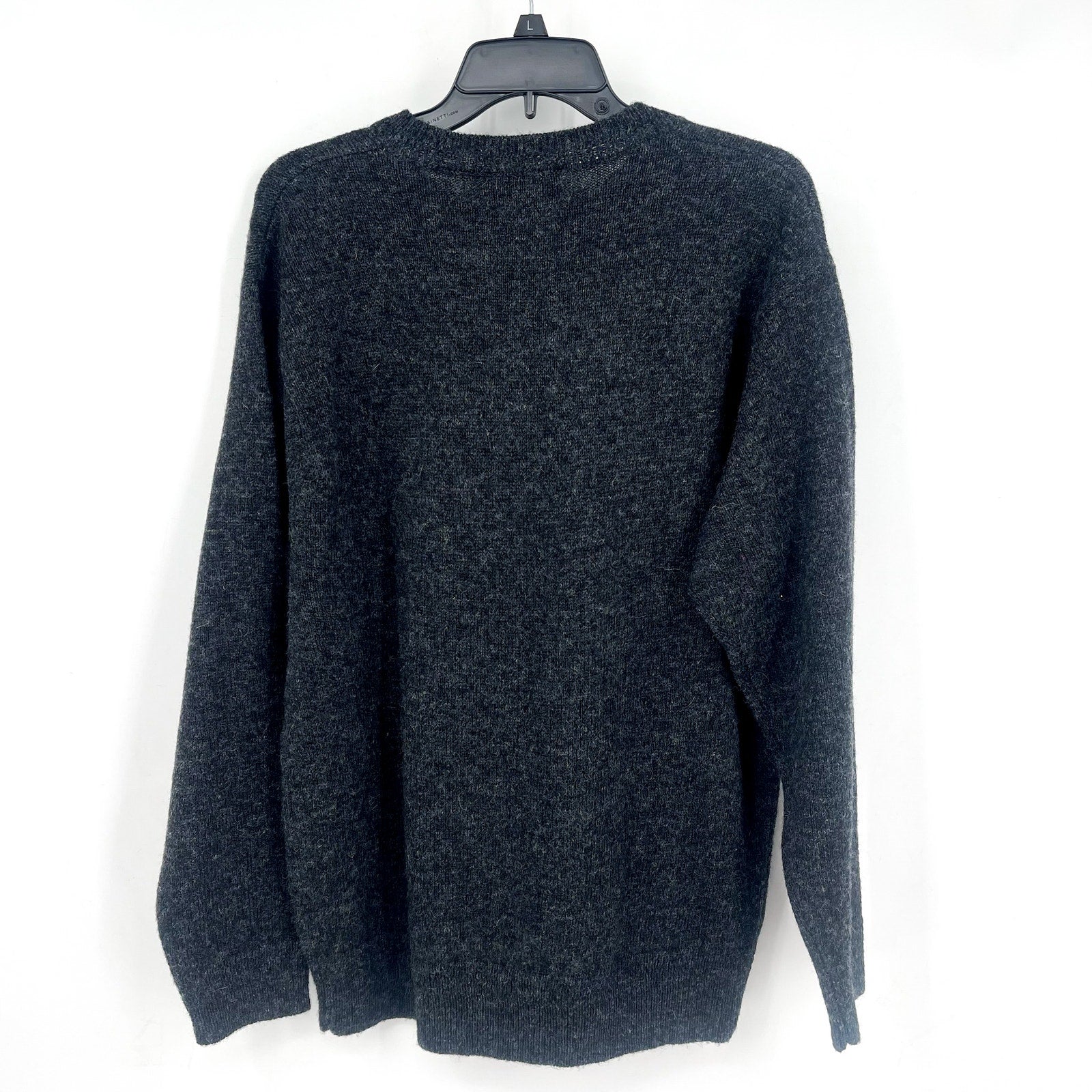 PENDLETON Men's Shetland Wool Sweater Medium Black Heather Crewneck NWT