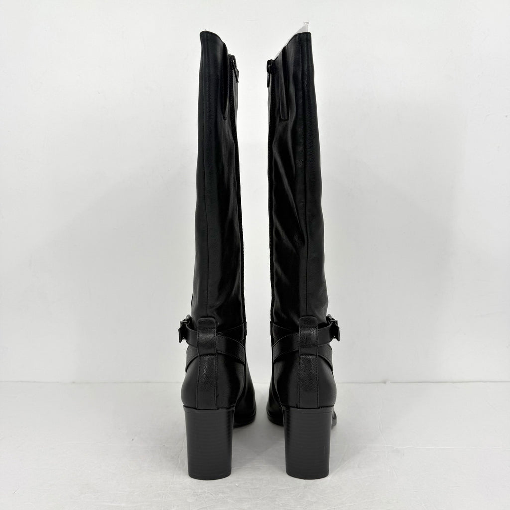 Naturalizer Womens Joslynn Knee High Boots SIZE 7 M Black Vegan Leather NIB