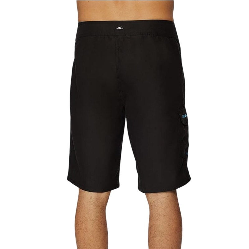O'NEILL Mens Santa Cruz Solid 2.0 Boardshorts Size 36 Black Blue Drawstring NWOT