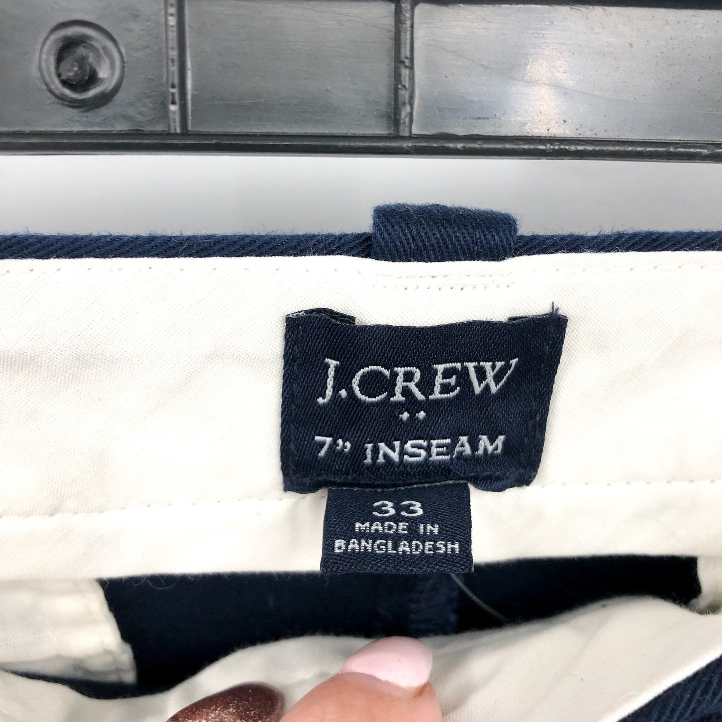 J.CREW Mens Flex Chino Short Size 33 Navy Blue Twill 7" Inseam LO923 NWT