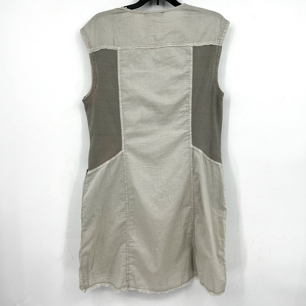 XCVI WEARABLES Austen Linen Mini Shirt Dress Large Grey Pigment Cotton Linen NWT