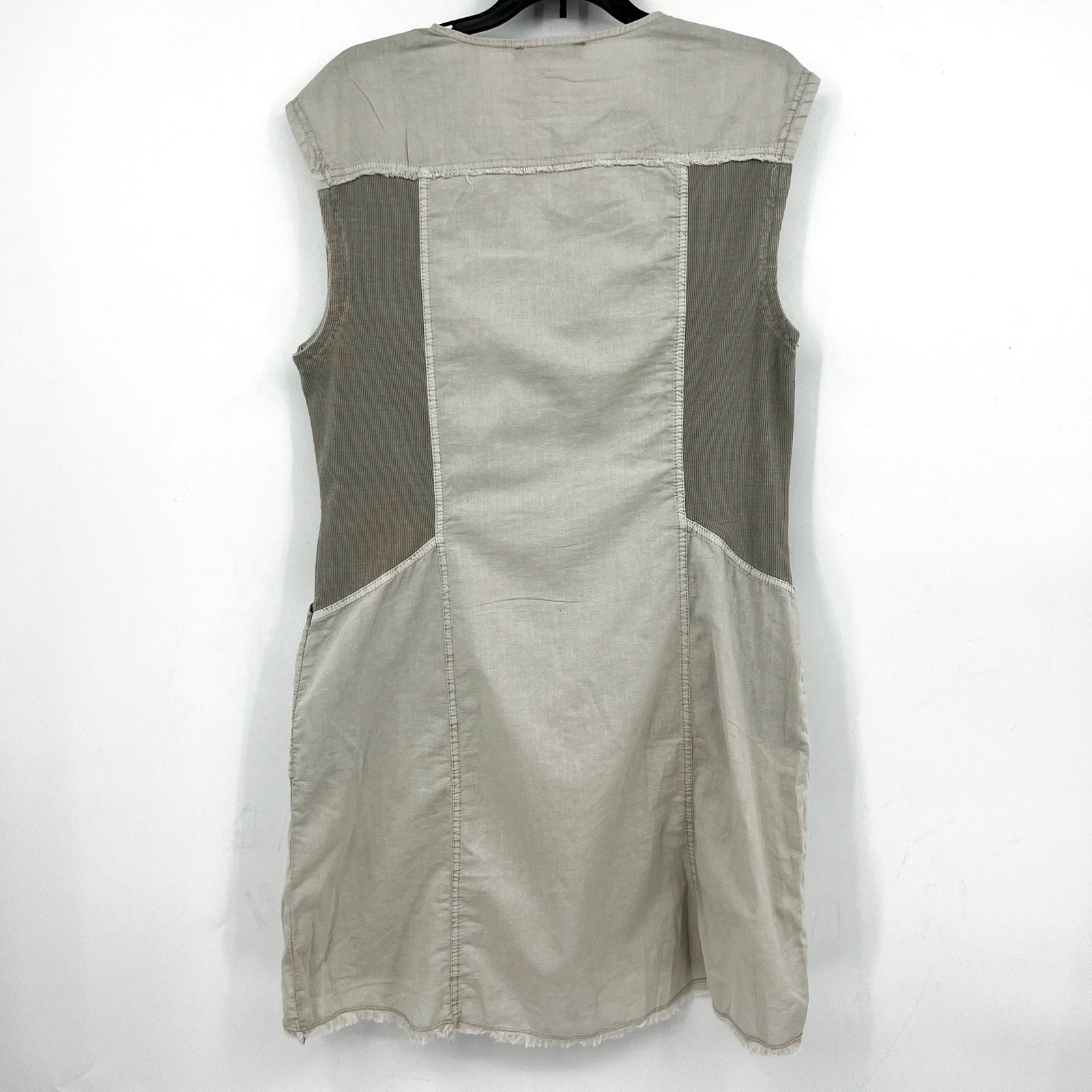 XCVI WEARABLES Austen Linen Mini Shirt Dress Large Grey Pigment Cotton Linen NWT