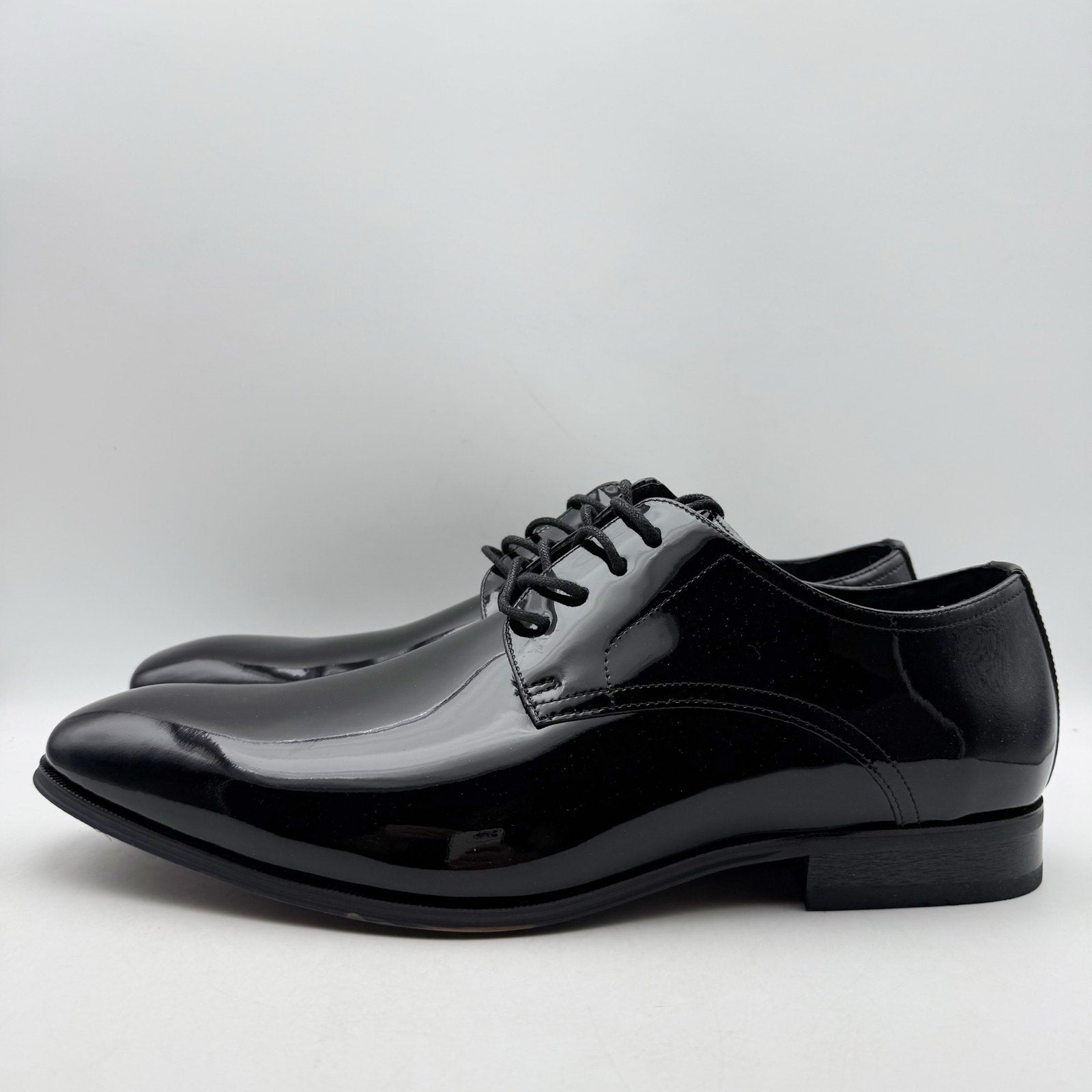 FLORSHEIM Mens Tux Plain Toe Oxford Dress Shoes 13 EEE Black Patent Leather NIB