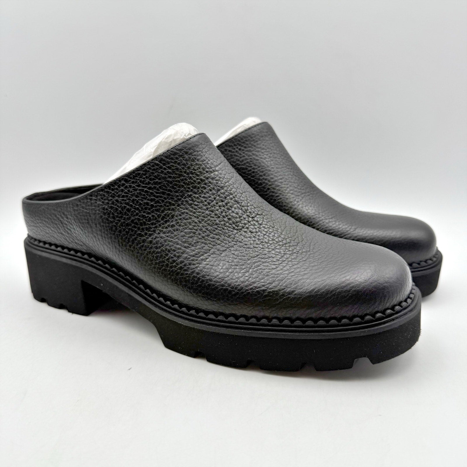 Vionic Womens Fairfax Clogs US 11M EU 42 Black Leather Slip On NIB