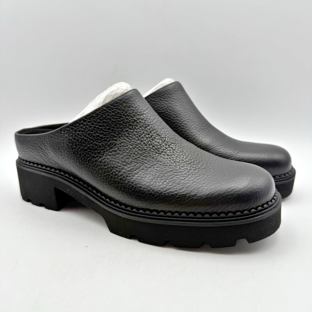 Vionic Womens Fairfax Clogs US 11M EU 42 Black Leather Slip On NIB