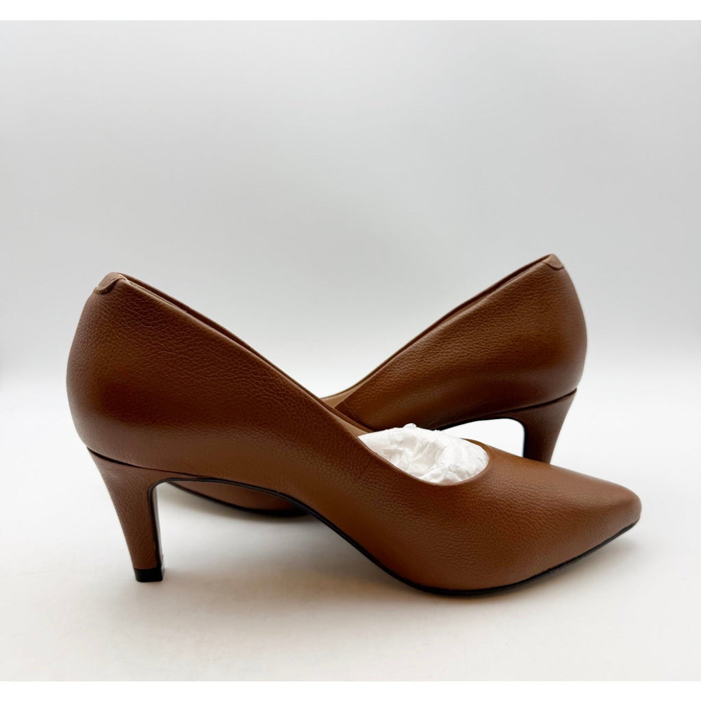 Marc Joseph Womens Trinity PL Pump Size 7 EU 38 Cognac Napa Brown Leather NWOB