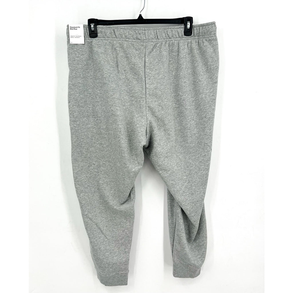 NIKE Womens Club Fleece Mid-Rise Joggers Pants 1X Grey White Sweatpants NWT
