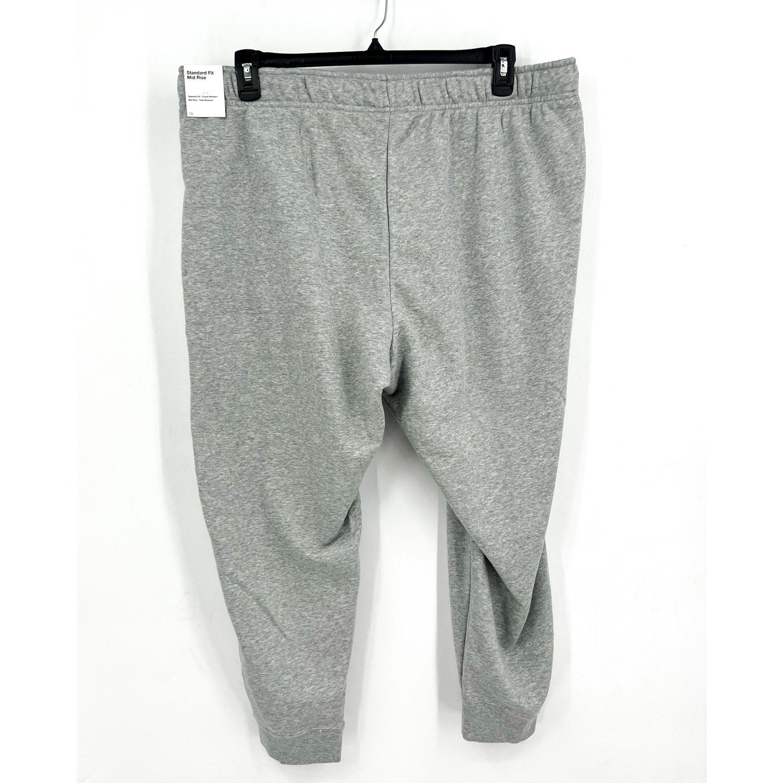 NIKE Womens Club Fleece Mid-Rise Joggers Pants 1X Grey White Sweatpants NWT