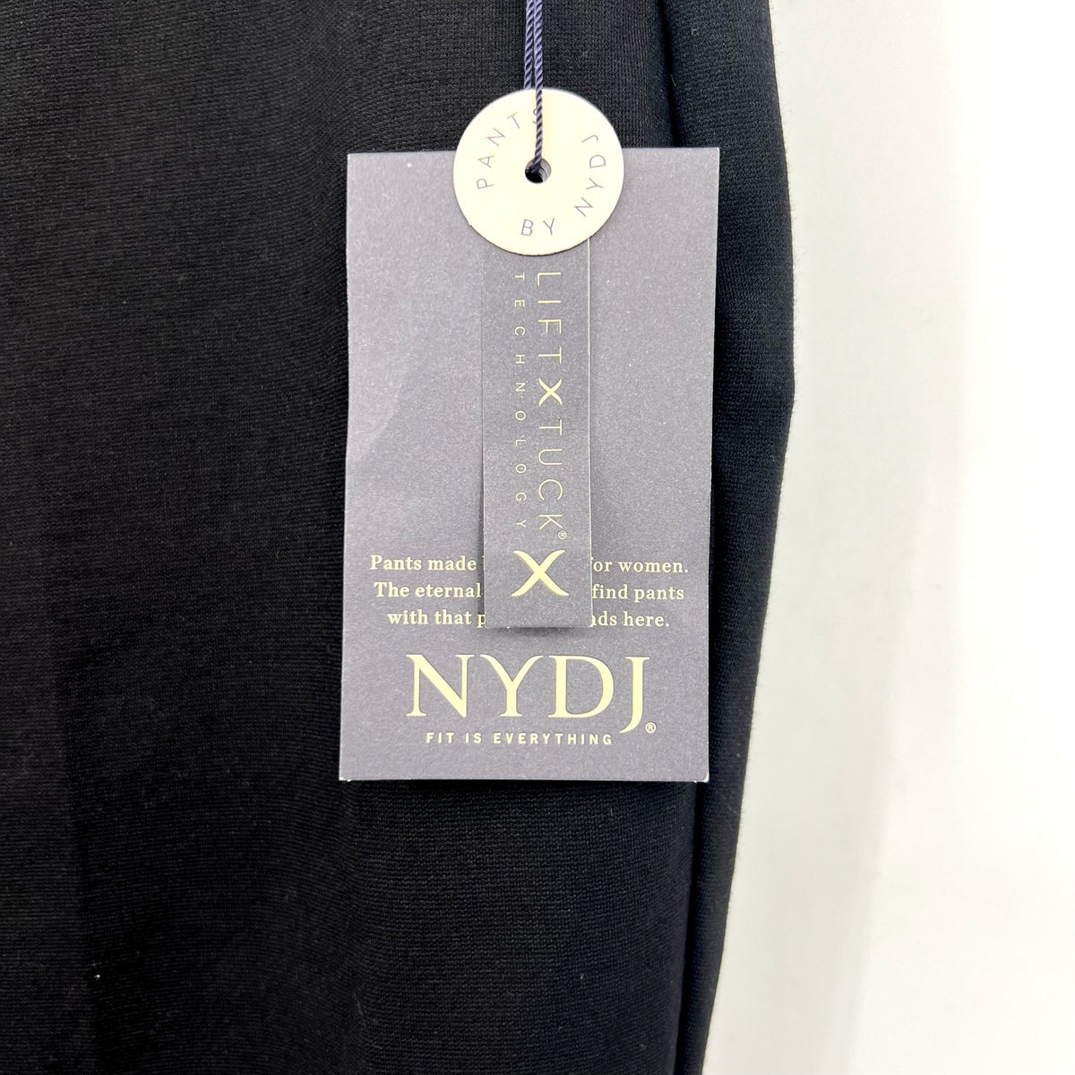 NYDJ Women's Slim Trouser Pants Size 12 Black Ponte Knit High Rise NWT