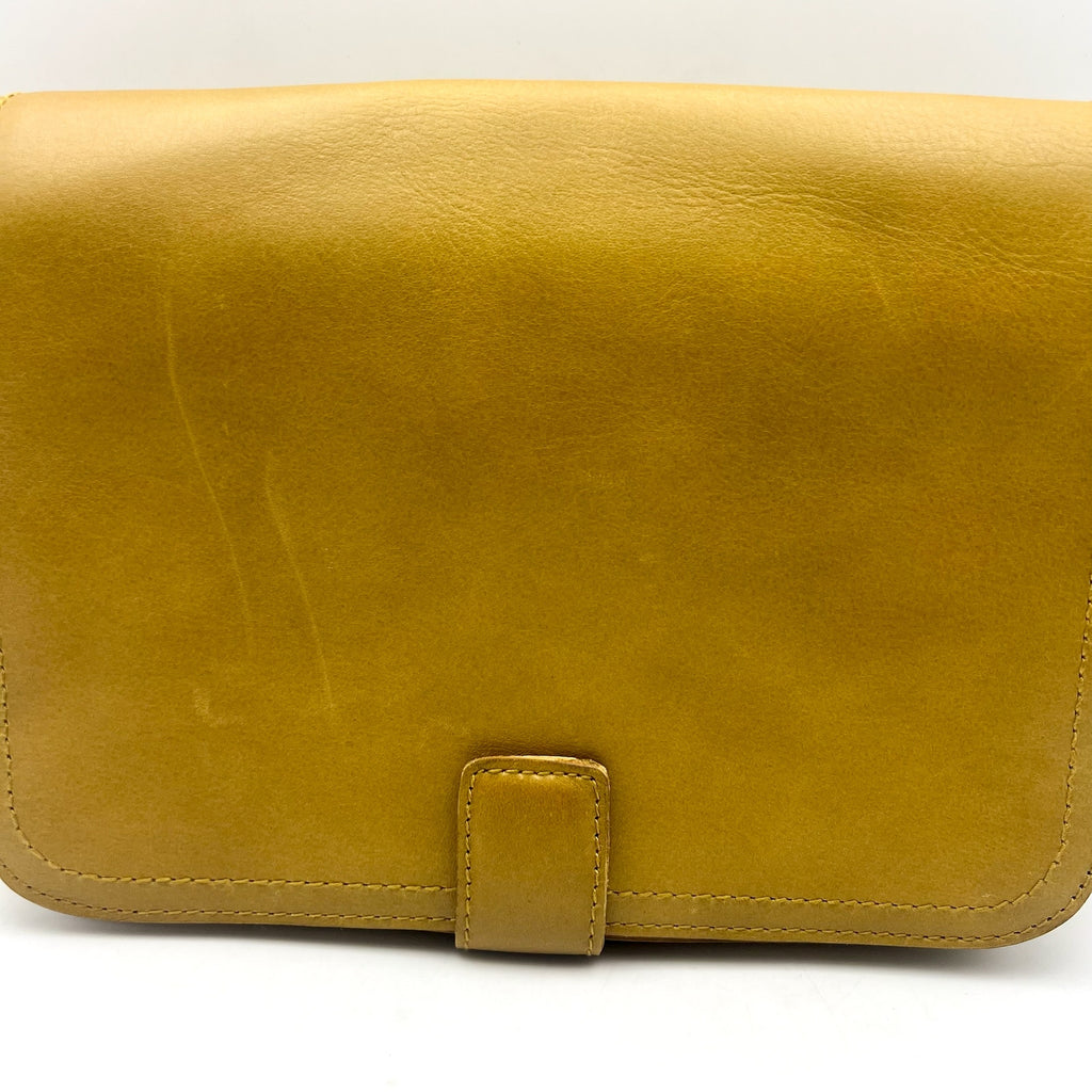 MADEWELL Women’s Transport Flap Shoulder Bag Gold Checkerboard Strap NJ034 NWT