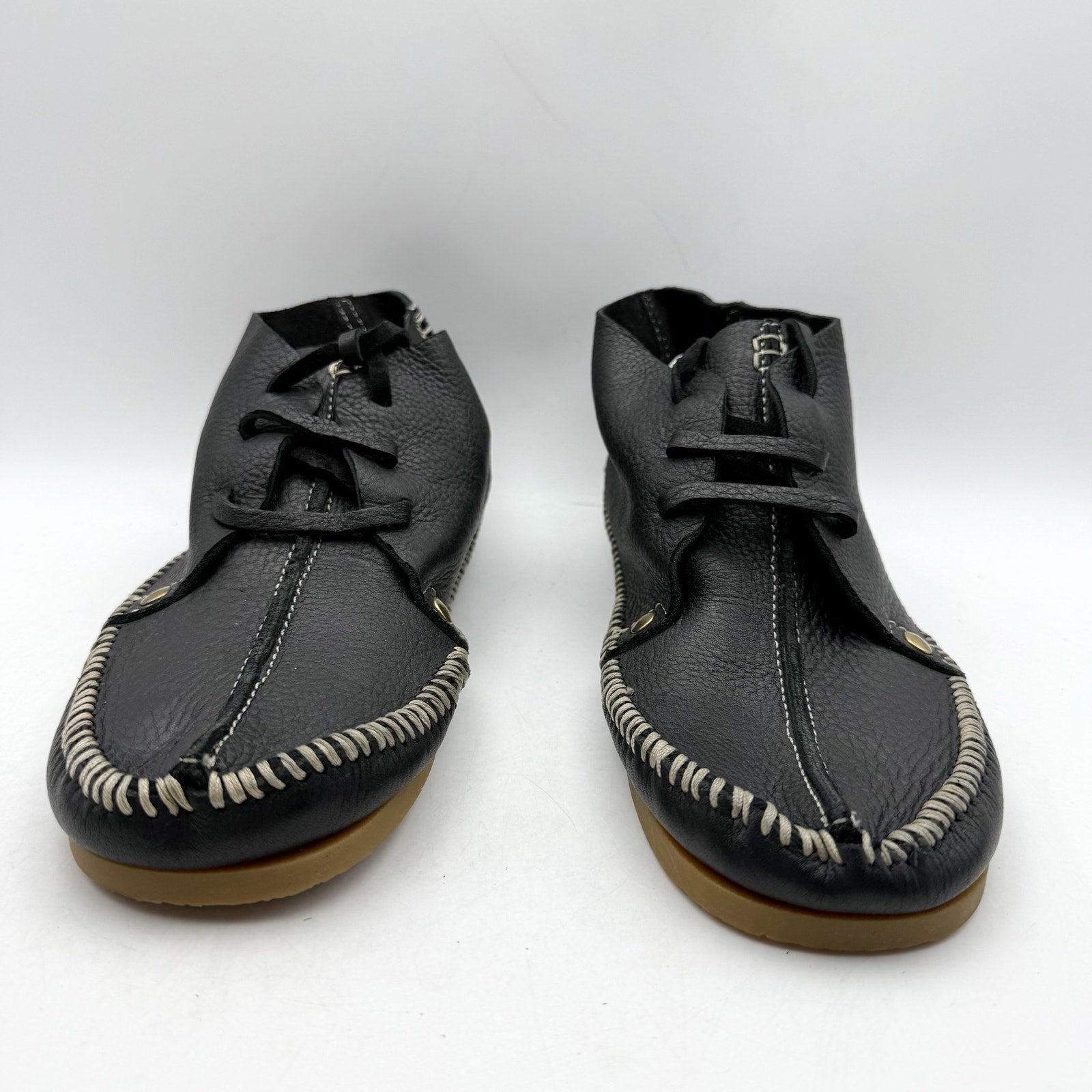RE/DONE Womens Metal Oxford Shoes EU 37 US 7 Black Leather NWOB
