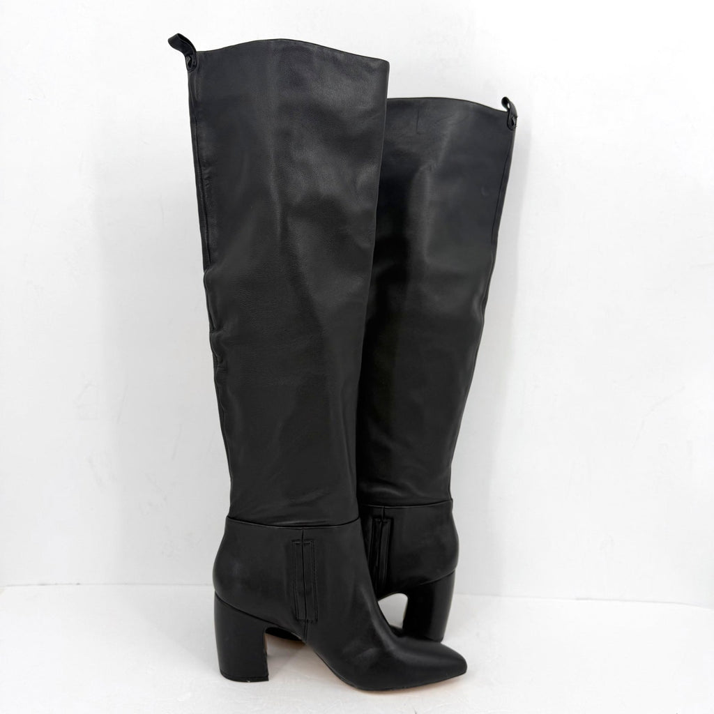 Sam Edelman Womens Hutton Over the Knee Boots Size 7.5 Black Leather NWOB