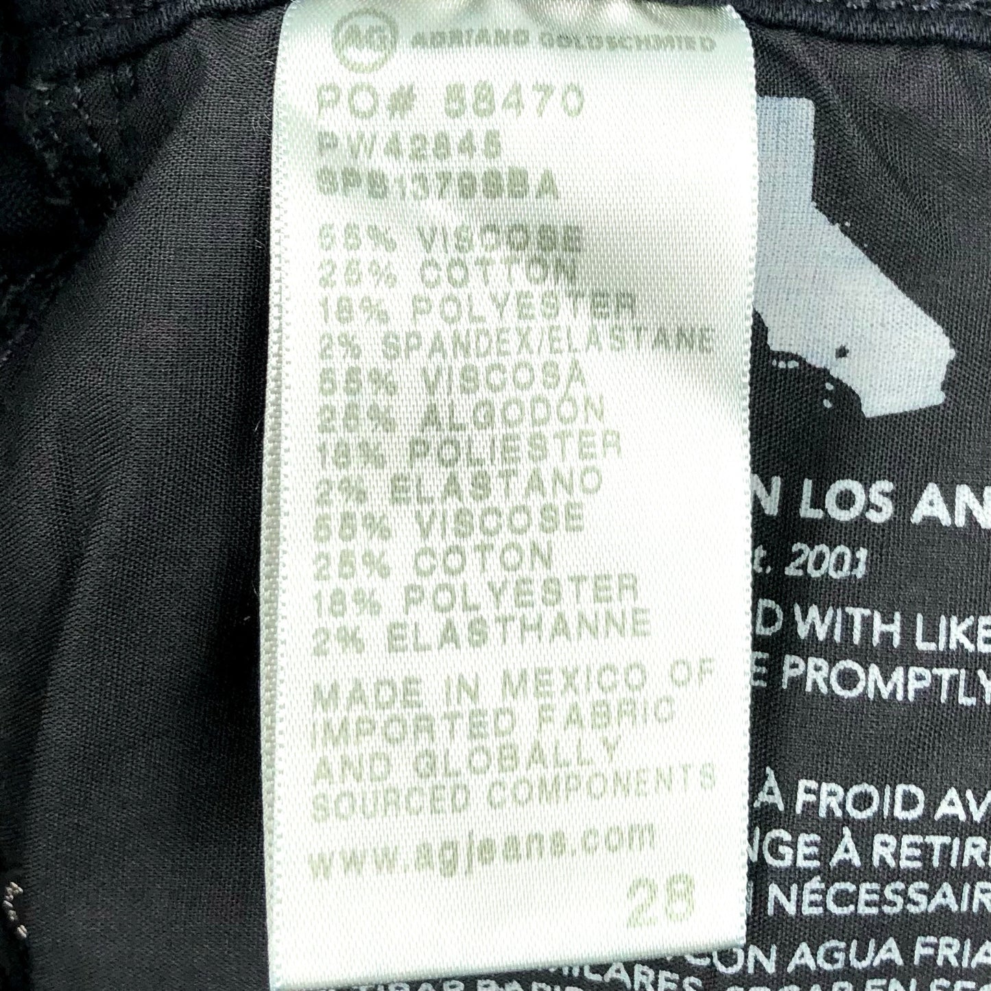 AG ADRIANO GOLDSCHMIED Farrah Skinny Jeans Size 28 True Black