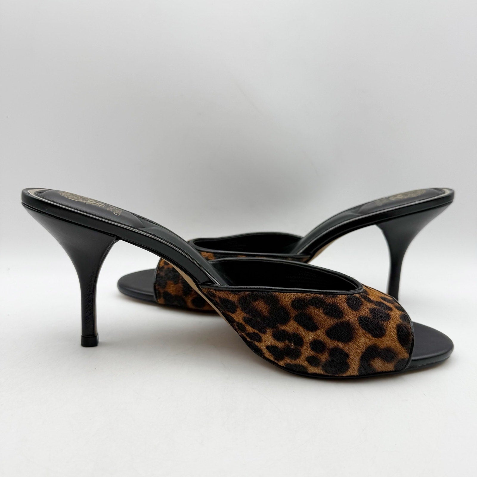 Vince Camuto Womens Prynn Heel Sandals US 11 M EU 42.5 Brown Black Calf Hair NIB