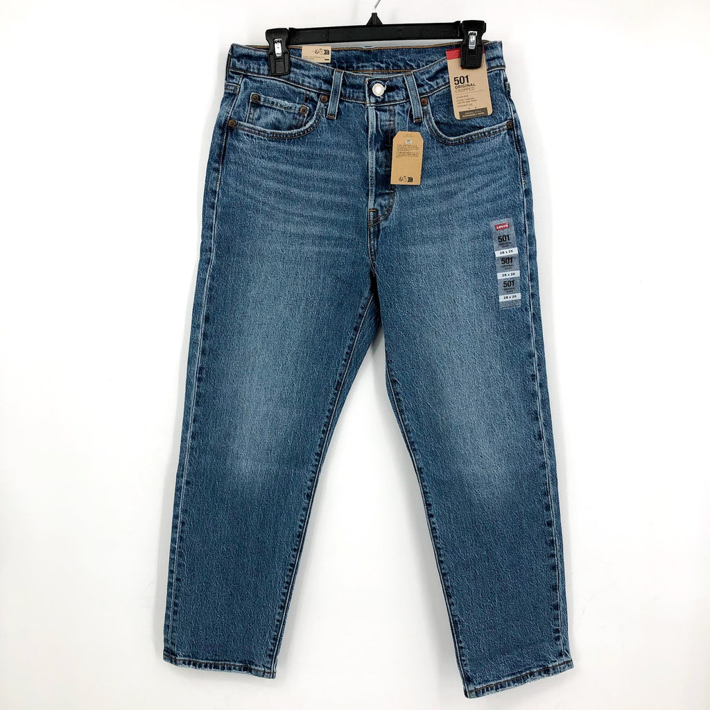 LEVI'S Womens 501 Crop Jeans 28x26 Size 6 (New) Blue It's True 362000324 NWT