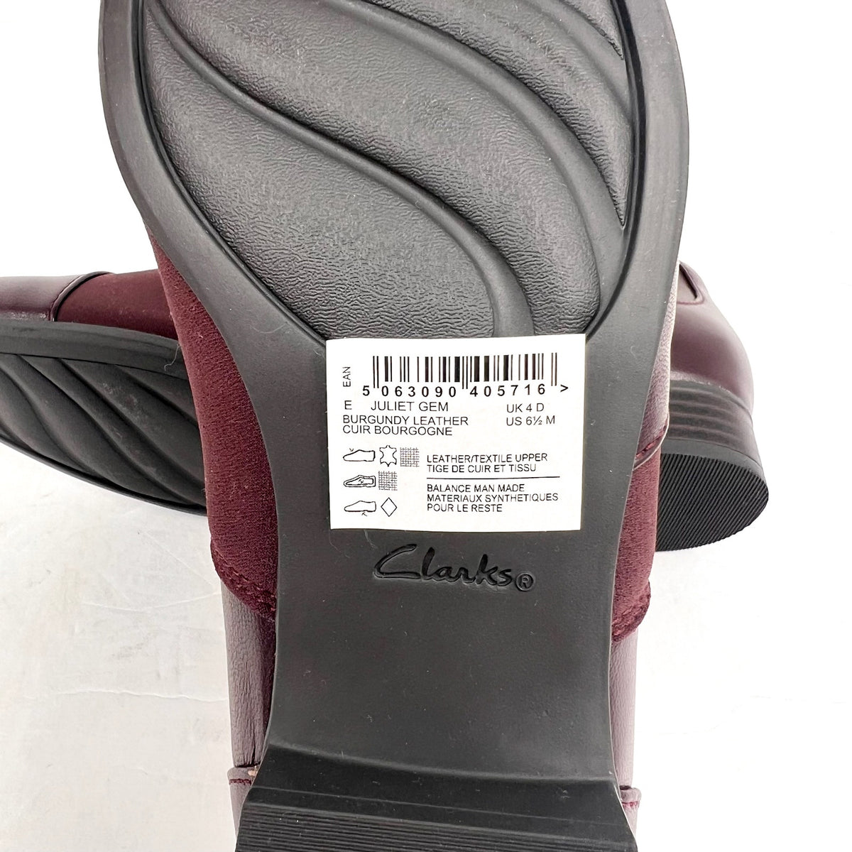 CLARKS Womens Juliet Gem Slip On Flats Loafers Size 6.5 Red Burgundy Leather NIB