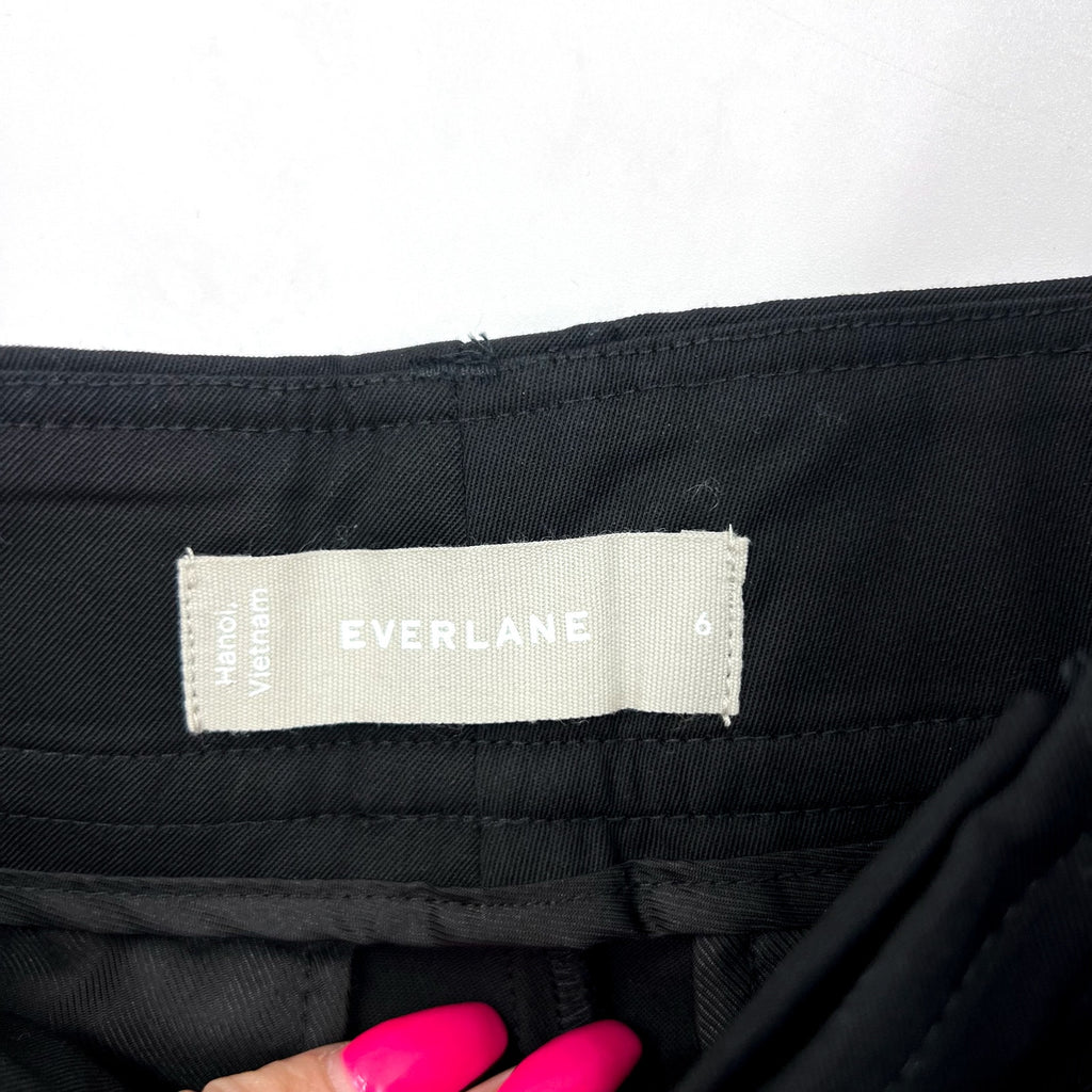 EVERLANE Women's The Italian Wool Way-High Drape Pants Size 6 Black NWT